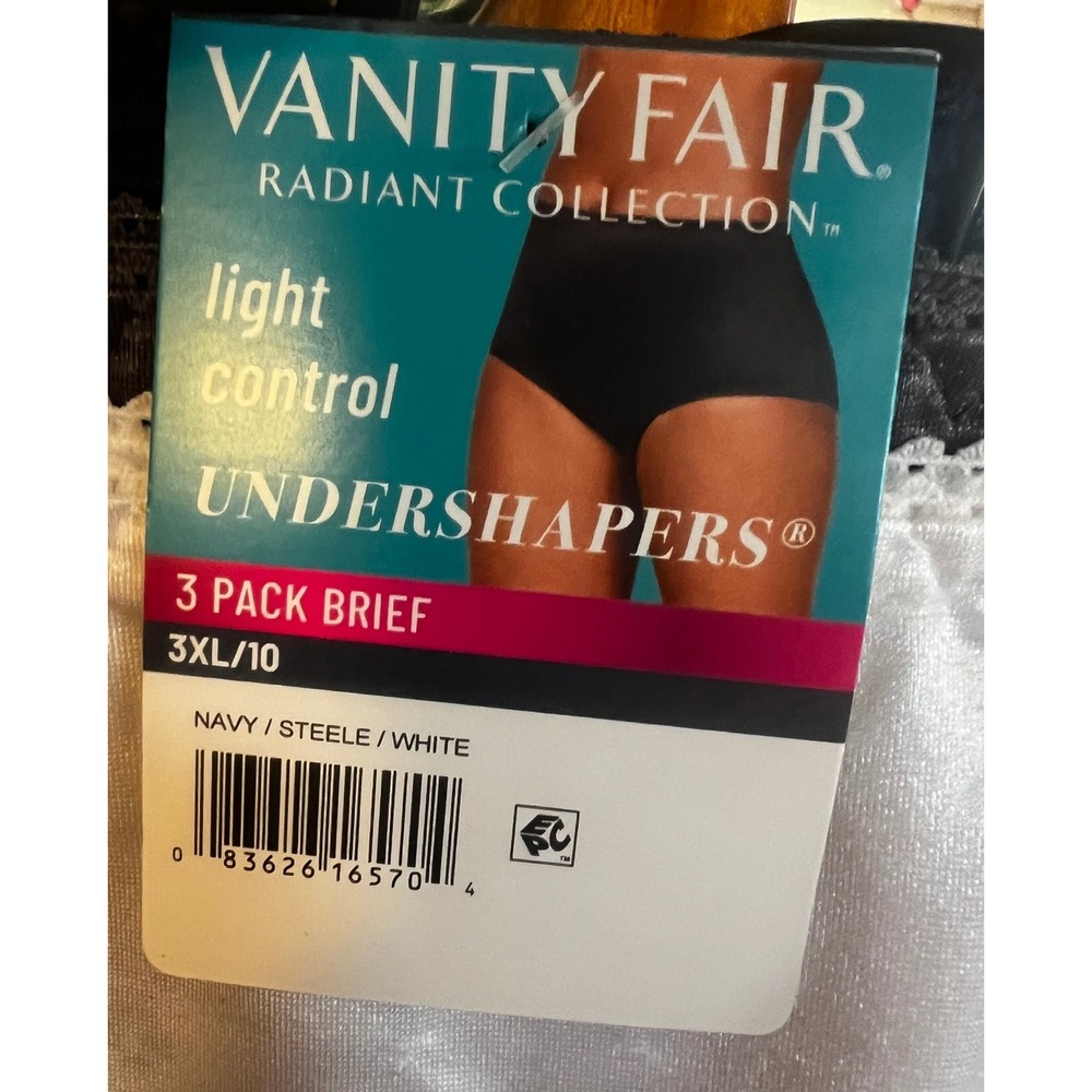 Vanity Fair‎ Under Shapers Briefs 3-Pack Light Control Smoothing 3XL/10